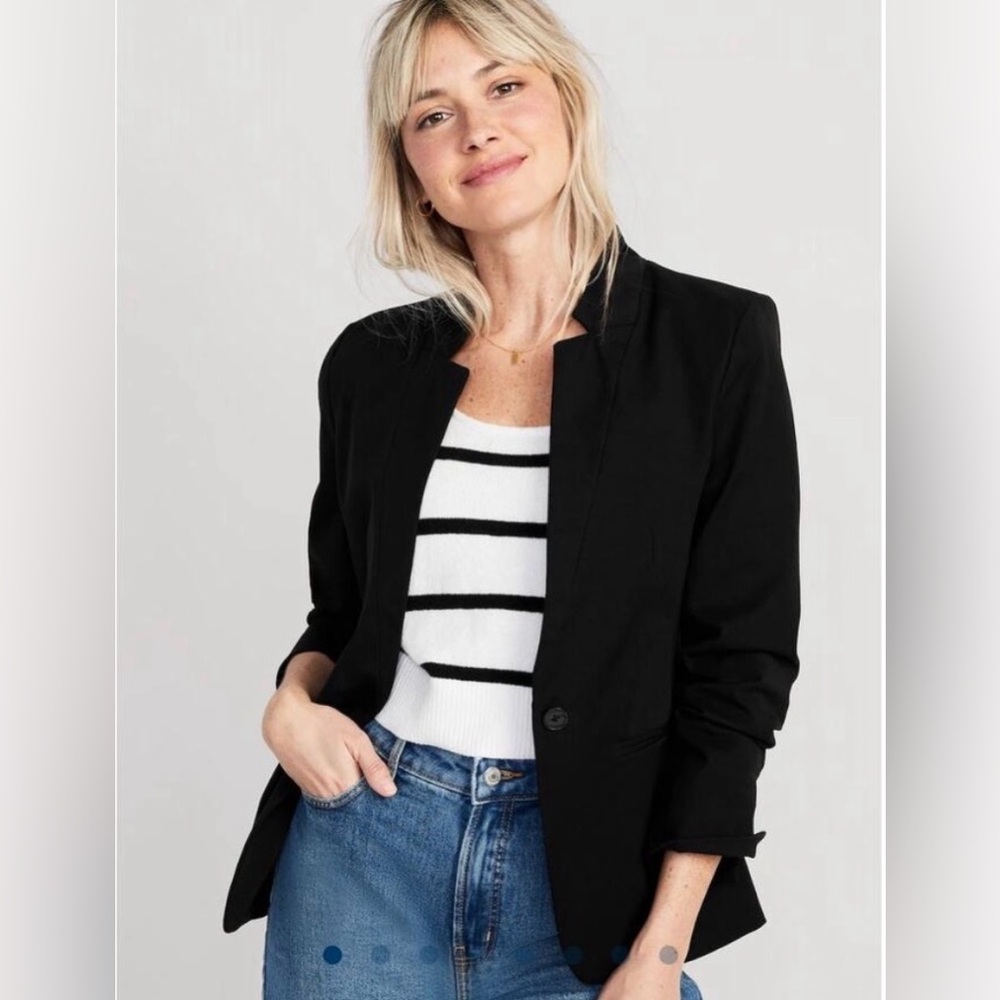 Old Navy Black Pixie Blazer Notched Collar - Size Large Petite